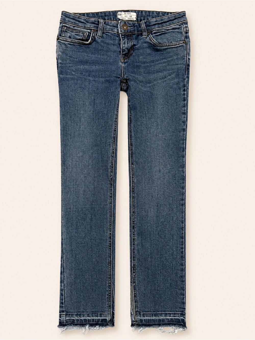 Free People FP Skinny Raw Hem Side Slit Jeans Size 25